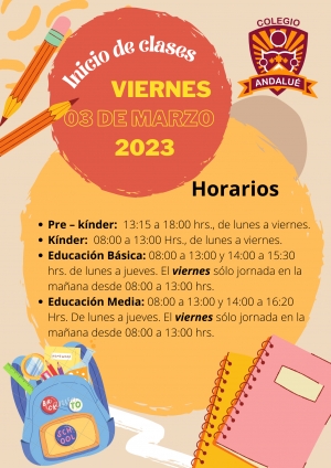 INICIO A&Ntilde;O ESCOLAR 2023