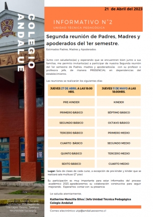 CITA A 2a REUNI&Oacute;N DE APODERADOS 2023