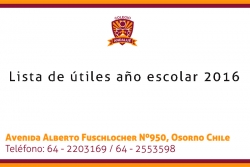 Lista de &uacute;tiles - A&ntilde;o Escolar 2016